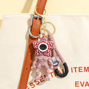 Nuevo Llavero de Mosquetón Bordado de Tela de Anime, Colgante Hecho a Mano, Muñeco de Eleven y <span class=keywords><strong>Dustin</strong></span> de la Serie <span class=keywords><strong>Stranger</strong></span> <span class=keywords><strong>Things</strong></span> para Fans - Product Image 4