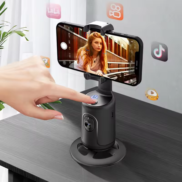 2024 Portable AI Smart Selfie Stick Mobile 360 Gimbal Phone Ai Auto Face Tracking Camera Gimbal Stabilizer Tripod Mobile Phone