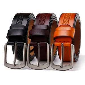 Factory Wholesale Customized Genuine Leather Belts For Business Luxury OEM Genuine Leather Men's Belts