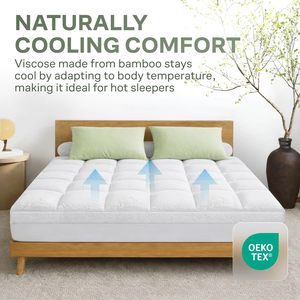 <span class=keywords><strong>Surmatelas</strong></span> extra-épais de 2 pouces pour lit Queen Size, ultra-doux en viscose de bambou, avec poches profondes et silencieux - Product Image 6