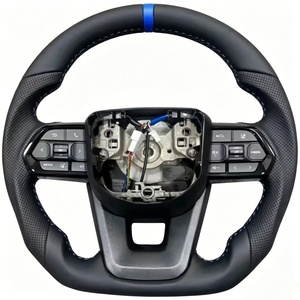 <span class=keywords><strong>พวงมาลัย</strong></span>หนังแบบกำหนดเองทรงแบนสำหรับ Toyota Hilux Revo Tacoma Tundra Fortuner Land Cruiser LC76 LC200 - Product Image 4