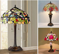 Pabrik Sensmuel China Grosir Kaca Patri Kustom Pola Bunga Hewan Lampu Kaca Warna LED Gaya Eropa Retro