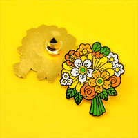 Broches de revers en métal émaillé personnalisées, style floral, placage personnalisé, couleur et forme personnalisées, logo personnalisé, technique de moulage pour chapeaux et casquettes