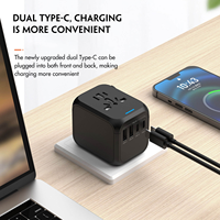 Justlink Seyahat Şarj Cihazı Priz Dönüştürücü 2 USB Güç Adaptörü Duvar Şarj Cihazı Seyahat Adaptörleri ABD/AB/AU/İngiltere ile Uyumlu