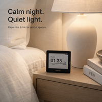 Kylendar Mini Calendrier de bureau intelligent E-Ink 4,2 pouces avec écran papier souple pour table de chevet, affichage de la météo, de l'heure et des notes, affichage quotidien sans éclat pour chevet