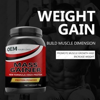 Poudre de protéines de lactosérum OEM ODM en marque privée pour hommes et femmes adultes, gain rapide de poids et de masse musculaire maigre, complément alimentaire halal pour la remise en forme, 1 kg