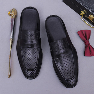 New style casual open-toe loungewear shoes made of cowhide, suitable for summer, with good breathability, half-trousers for men - Product Image 4