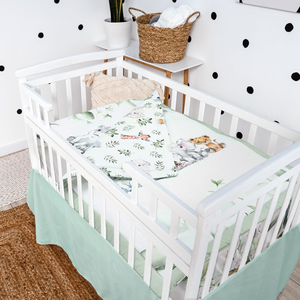 <strong>Baby</strong> Crib Bedding Set Safari Animals Dinosaurs Bear Woodland Animals Jungle Crib Set Includes <strong>Quilt</strong> Fitted Sheet Skirt for <strong>Baby</strong> - Product Image 2