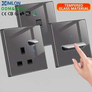 XIMLON Interruptores e Tomadas Elétricas de Parede de Vidro Temperado de Luxo 220V de Alta Potência, Fabricante de Interruptores de Luz Personalizáveis - Product Image 1