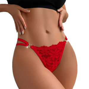 <span class=keywords><strong>Perizoma</strong></span> in Pizzo Traspirante, Intimo <span class=keywords><strong>Sexy</strong></span> da Donna <span class=keywords><strong>con</strong></span> Ricamo in Pizzo, G-string <span class=keywords><strong>con</strong></span> Catena, Slip Trasparenti e Confortevoli - Product Image 2