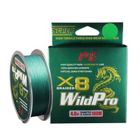 Ligne de pêche tressée PE personnalisée 150M verte 8X, ligne tressée spéciale pour leurres, ligne de pêche multifilament OEM ODM Marque Privée