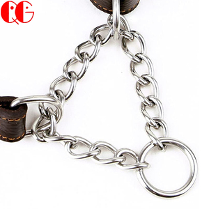 Cadena de Metal plateada para perros, tira reflectante duradera, Collar ajustable con anillos en D para accesorios de cadena para perros Martingale - Product Image 1