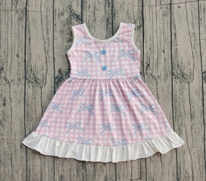 Vestidos de Verano con Estampado Floral y Volantes para Niñas, Estilo Coqueta de Pascua, Nuevos Diseños, Venta al por Mayor, Ropa de Hermana, Bonitos - Product Image 4