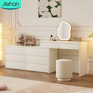 Meubles de chambre à coucher moderne beau design pas cher longue lumière LED maquillage coiffeuse avec miroir et tiroirs - Product Image 1