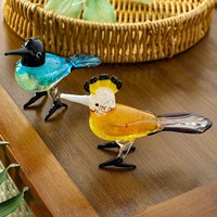 Figurines d'animaux en verre de Murano de couleur unie, entièrement faites à la main par la technique de lampwork, pour la décoration de bureau à domicile, vente en gros