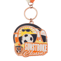 Médaille de football de récompenses uniques de haute qualité bien conçues sur mesure en gros