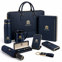 Set de Regalo Corporativo Personalizado, Colección de Recuerdos Empresariales de Lujo con Bolsa para Portátil, Cuaderno, Cargador Inalámbrico y Bolígrafo para Empresas