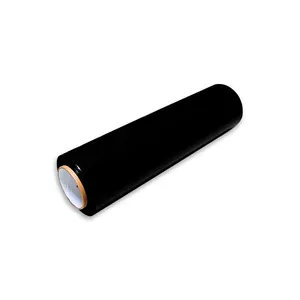 Pellicola estensibile in PE nero da 50cm 20mic pellicola da imballaggio nera per l'avvolgimento di pallet