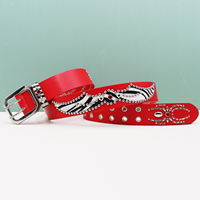 Ceinture en cuir à rivets Y2K Haute Couture, style rétro punk araignée, pour homme, ceinture de créateur exclusive pour jeans.