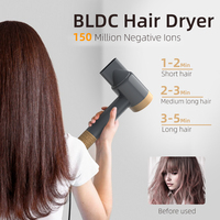 Sèche-cheveux professionnel à moteur AC ionique 1400W, séchage rapide puissant, faible bruit, 2 embouts concentrateurs, 1 embout diffuseur