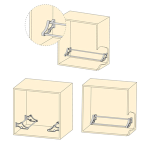 Scarpiera 6211225 EMUCA per l'armadio regolabile in acciaio in plastica metallizzata grigie doppio livello Organizer 560-1000mm - Product Image 2