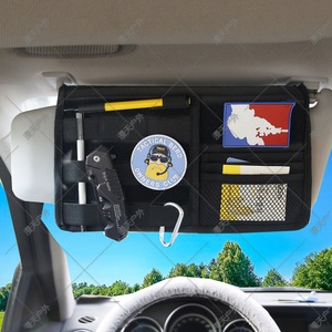 <b>Car</b> <b>Visor</b> Organizer 14.1x12.2inch Oxford Cloth Storage Bag With Card Holder Document Pocket Black - Product Image 1