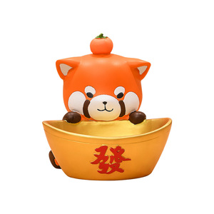 Yuanbao Panda Key Storage Resin Figurine Animal Shape Home Decoration Desktop Decorative Lucky Cat Craft - Product Image 5