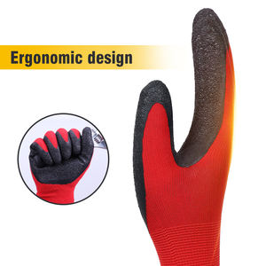 XINGYU Guantes de construcción generales de calibre 13 Protección DE SEGURIDAD Guantes de trabajo de seguridad 3/4 Guantes de látex de seguridad recubiertos de látex arrugado - Product Image 5