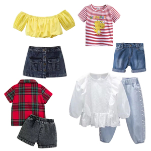 High Quality Children'S Cotton <b>Clothing</b> Sets With T-Shirt Denim Skirt Pants And Tank Tops For Girls <b>Boys</b> Summer Outfits - Product Image 3