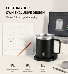 El Mejor Set de Regalo 2026: Taza Inteligente de Acero Inoxidable 2 en 1 con Calentador y Cargador Inalámbrico de 15W, Regalo Promocional OEM, Gadget Tecnológico - Product Image 3