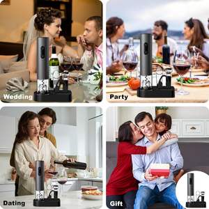 2026 Smart Kitchen <b>Accessories</b> 4In1 <b>Battery</b>-Powered Electric Wine Opener Set with Base,Wine Pourer,Wine Stopper - Product Image 4
