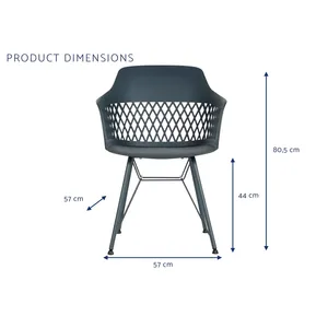 PP Metal <b>Chair</b> 57x57x80.5cm <b>Blue</b> Marine - Product Image 4