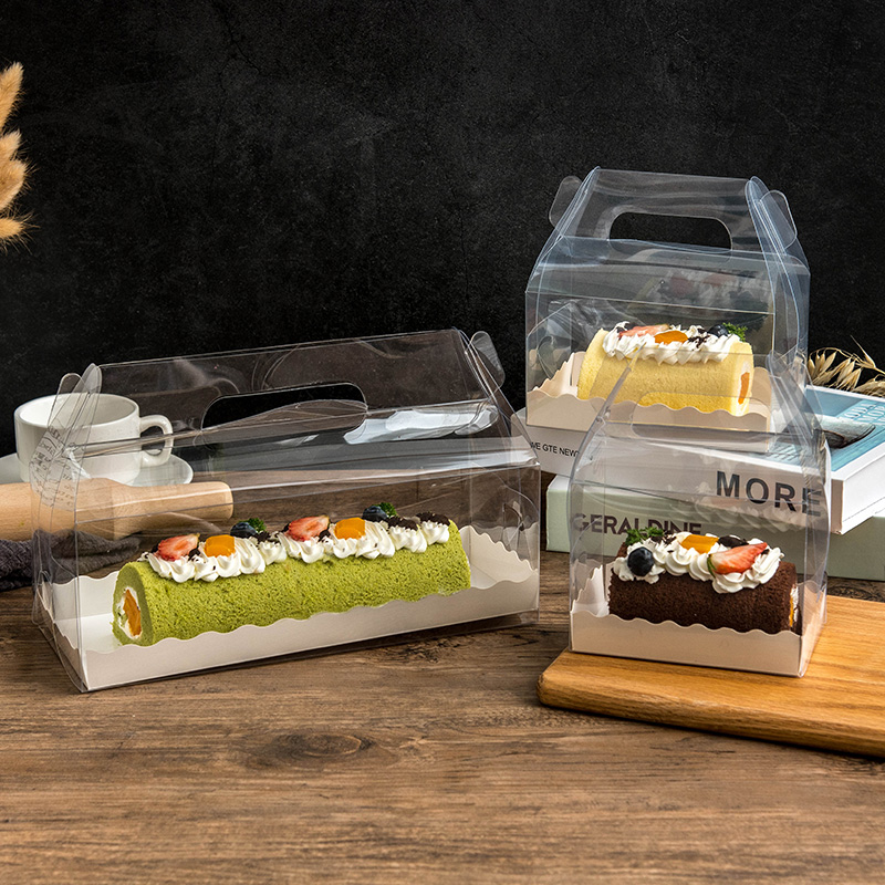 Transparent portable cake box
