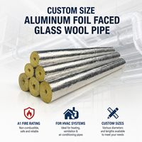 Dukungan OEM Sistem HVAC, Tabung Wol Kaca Berlapis FSK Khusus, Tebal 40mm, Isolasi Termal, Pipa Wol Kaca Berlapis Aluminium Foil