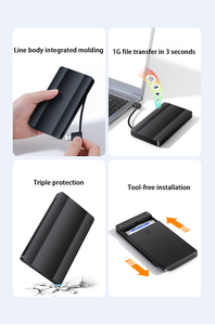 เคส <span class=keywords><strong>HDD</strong></span> แบบพกพา3.0 USB ขนาด2.5นิ้วพร้อมเคส SSD ที่มีสายคงที่ไม่จำเป็นต้อง<span class=keywords><strong>เสียบ</strong></span>ปลั๊กและถอด<span class=keywords><strong>สาย</strong></span>เคเบิ้ลเพื่อป้องกันการสูญหาย - Product Image 6