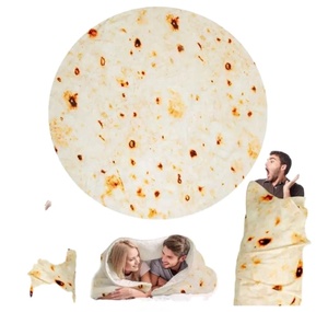 Mantas de Pizza con Diseño Novedoso, Mantas de Bebé de Doble Cara con Diseño de Burrito, Mantas Suaves de Franela para Adultos y Niños - Product Image 1
