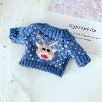 Sweater Mini Boneka Gaya Natal untuk Pakaian Boneka DIY Mainan Edukatif Dekorasi Mainan Mini Gaya Pakaian Boneka Plush 20cm