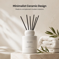 Diffuseur de parfum à roseaux LOLOTA, aromathérapie sans feu, fabrication sur mesure ODM OEM, céramique, entièrement naturel, végétalien, huiles essentielles, cadeau aromatique