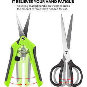 DIY Grade <b>Plastic</b> Handles Anti-Slip Grip Straight <b>Edge</b> Pruning Shears Hand-held Fruit Picking Scissors for Tree Care - Product Image 3