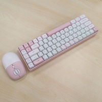 Nouveau design, clavier et souris sans fil pour bureau, 68 touches, membrane, combo 60%, ensemble clavier et souris pour ordinateur, combo souris 2.4G sans fil BT 4D