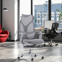 Chaise de bureau ergonomique en tissu pour personnes corpulentes, avec soutien lombaire réglable, accoudoirs réglables, certifiée Bifma pour la colonne vertébrale
