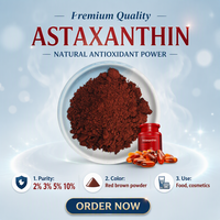Extrait d'Haematococcus Pluvialis en Poudre d'Astaxanthine d'Algues Rouges Naturelles 2% 3% 5% 10% Fourniture Directe Usine