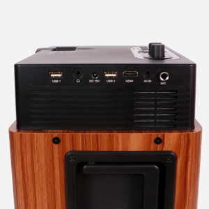 Projecteur de grain de bois cube sans fil <span class=keywords><strong>2022</strong></span> pour projecteur de cinéma maison avec haut-parleur et microphone - Product Image 6