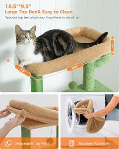Torre para Gatos de 56.2 Pulgadas con Múltiples Niveles para Interiores, con Hamaca, Postes para Rascar y 2 Casas - Product Image 6