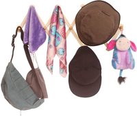 Porte-manteau mural extensible en bois de style accordéon, 10 crochets (chevilles), écologique, Shandong, pour suspendre chapeaux, vestes, tasses à café, sacs à main