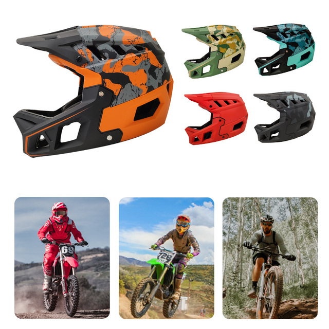 New Wholesale OEM Adult Sport Safety Helmet Women Men Downhill Custom Racing Bicycle Full Face Enduro Mountain Mtb Bike Helmet