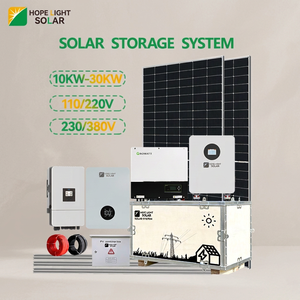 Sistema de Paneles Solares de <span class=keywords><strong>10kW</strong></span> 15kW 20kW 30kW, Kit de Energía Solar HyGrid con Inversor DEYE Growatt, Paneles Solares y Batería LifePO4 - Product Image 1