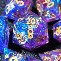 Lot de mini-dés polyédriques en résine faits à la main, vert ciel clair, 7 pièces pour RPG