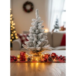Árbol de Navidad de Mesa de Alta Calidad de 60 cm con Base de Metal, Alimentación USB, Ligero, Decoración Blanca Flocada - Product Image 3