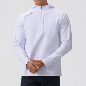 Felpa Sportiva da Uomo con Cappuccio e Zip Personalizzabile, Pullover Autunnale in Tessuto Intrecciato con Tasca Tinta Unita OEM&ODM - Product Image 5